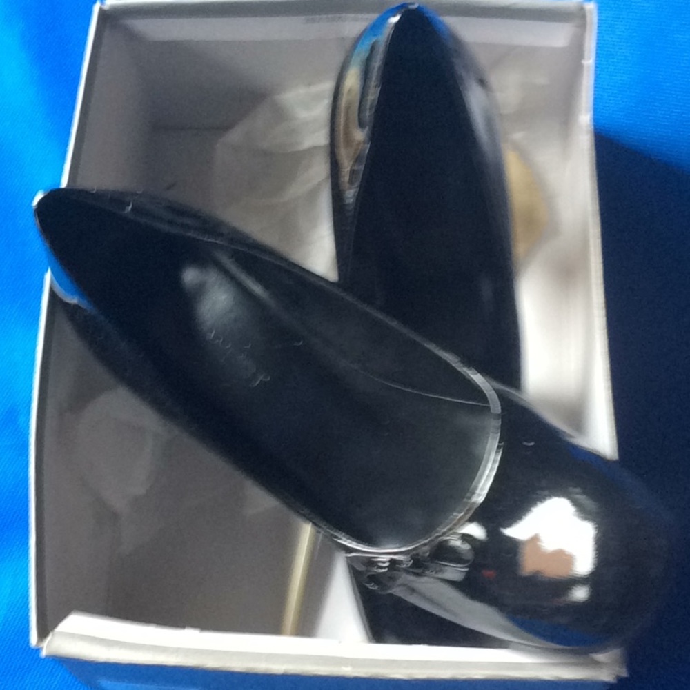 Black leather heels